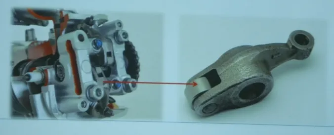Rocker arm dan letaknya pada mekanisme katup dalam dokumentasi arsip eSP.